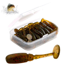 (SL00415A) 20PCS Soft T-Tail Fishing Lures for Salt/Freshwater