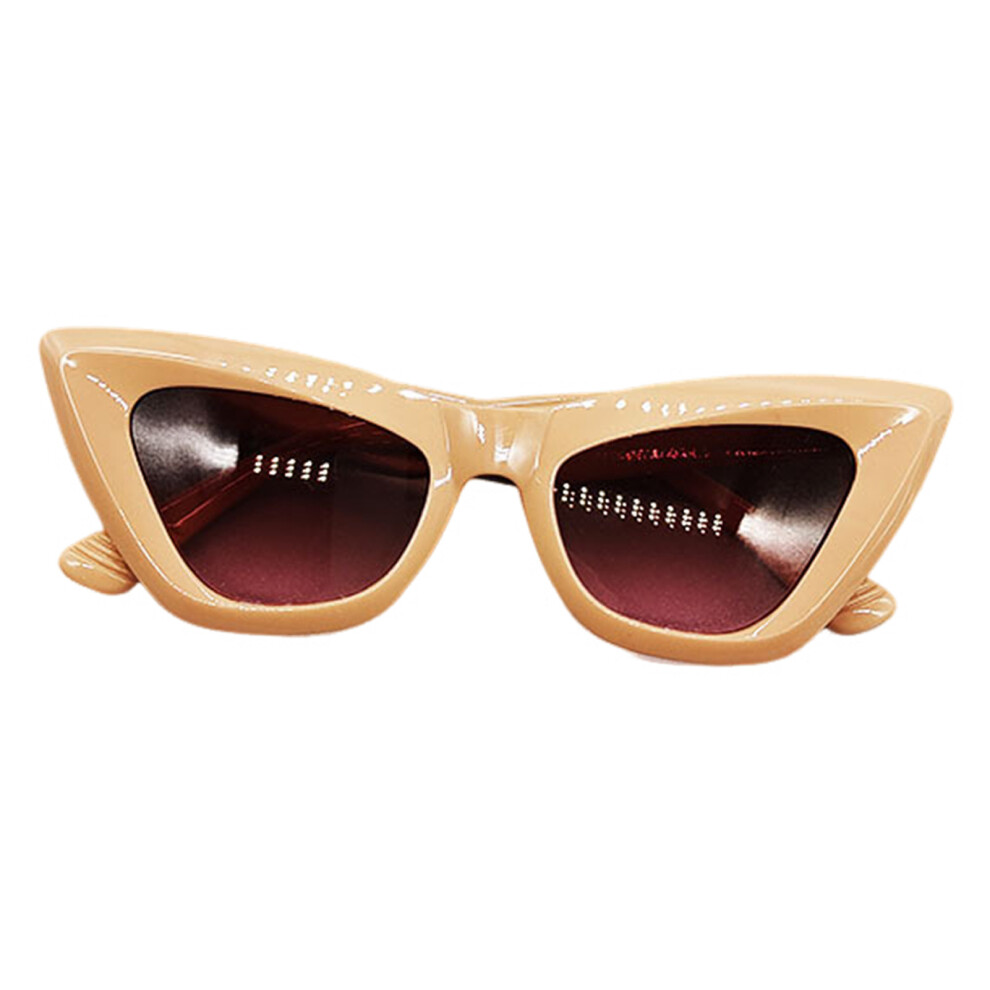 Roc-Electron Beige/Pink ( Pink) Retro Cat Eye Cycling Sunglasses For Driving & Beach