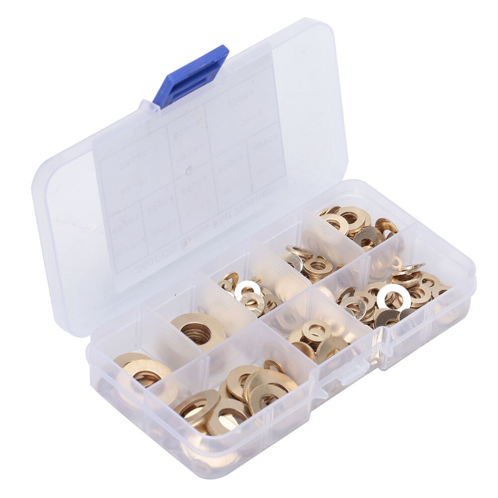 Metal Flat Brass Washer Set 360Pcs M2-M10 Gasket Ring Kit For Hardware Assembly 6931389363360
