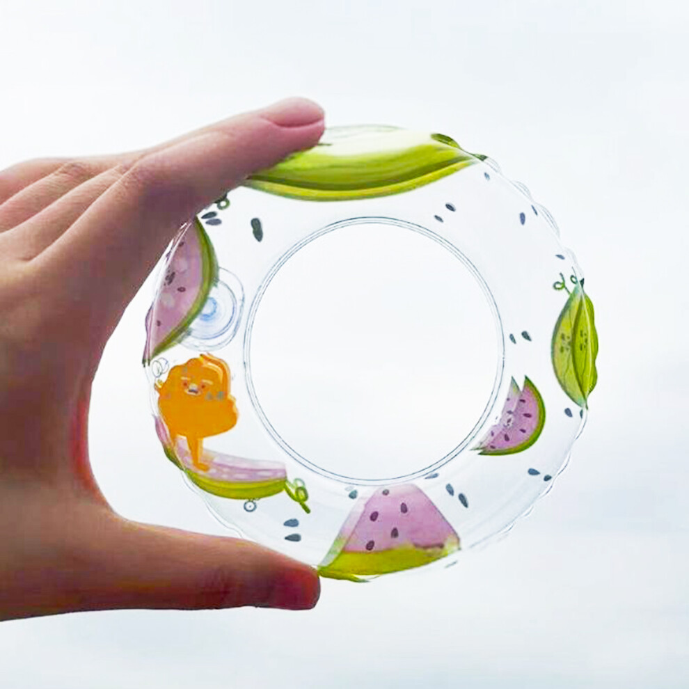 (Watermelon Transparent Double-Sided Model) Kids Mini Swim Rings For Dolls & Bath Toys Roc-Electron