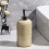 Beige Stone Soap Dispenser with Smooth Pump, Refillable 500ml Rustic Bathroom and Kitchen Decor 4