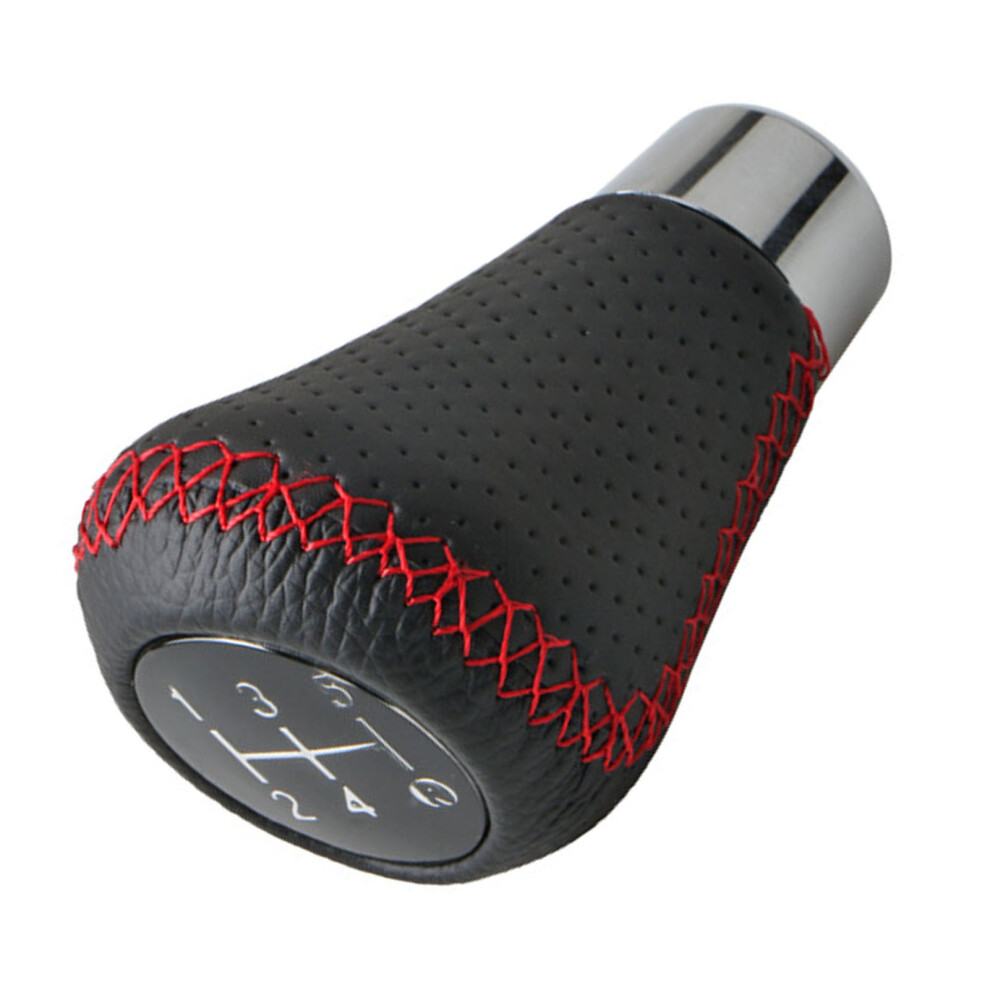 Leather Aluminium Alloy Gear Knob 5 Speed 7055741092695