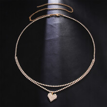 (Gold) Rhinestone Heart Waist Chain for Wedding Party
