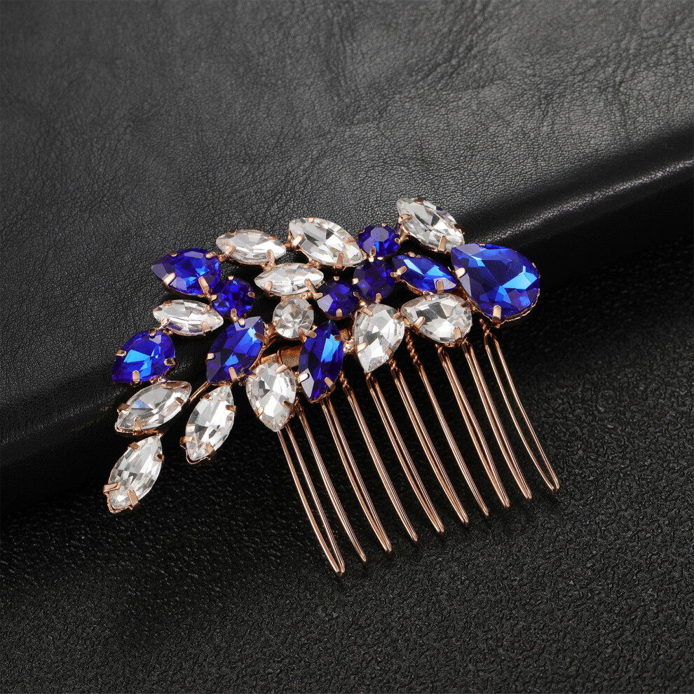 Hue-Grain Sparkling Rhinestone Hair Comb For Women