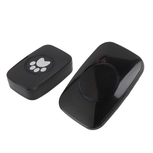 Wireless Dog Door Bell with Receiver, 9.5x6.5cm, Black EU Plug