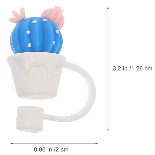 6Pcs Reusable Silicone Cartoon Straw Covers Drink Tips Lids Type A 1