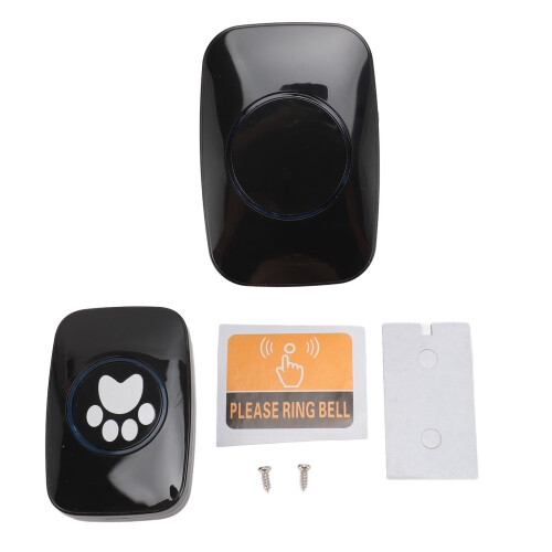 Wireless Dog Door Bell Transmitter & Receiver 100‑240V Black EU 1