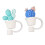 6Pcs Reusable Silicone Cartoon Straw Covers Drink Tips Lids Type A 9