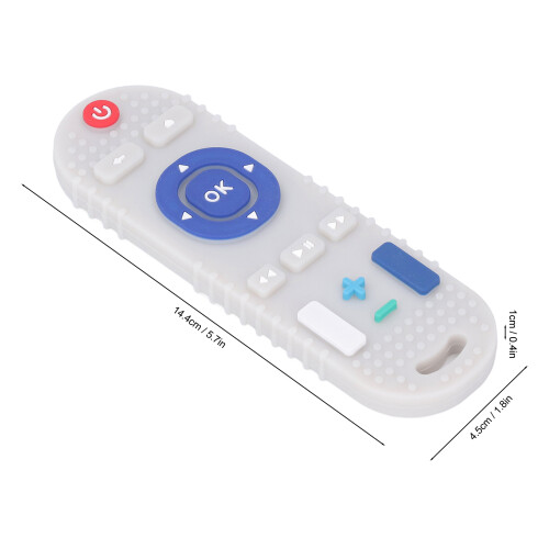 Silicone TV Remote Baby Teether - Beige, 14.4x4.5cm, Multi Buttons 1