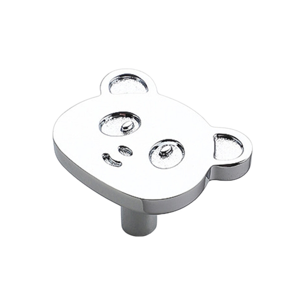 (Bright Chrome, Bear Avatar) French Style Zinc Alloy Drawer Knob, Gold/Silver Finish 6447105802230
