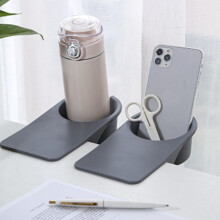 Desk Cup Holder Clip Space Saving Grey