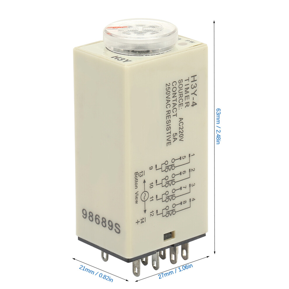 Delay Timer Relay H3Y-4 0-60 Minutes AC220V 5A