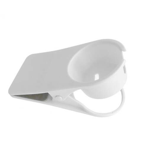 Large White Desk Cup Holder Clip – Space Saving Mug Stand, Plastic