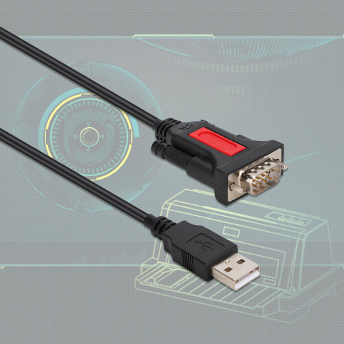 Black USB to RS232 Cable 1.5m
