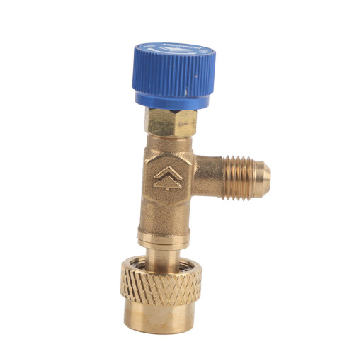 1/4" Brass Flow Control Valve for R22 Refrigerant Charging Hose, Durable 1