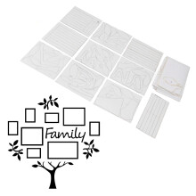 3D Acrylic Family Tree Wall Sticker 117x119cm Black for Living Room
