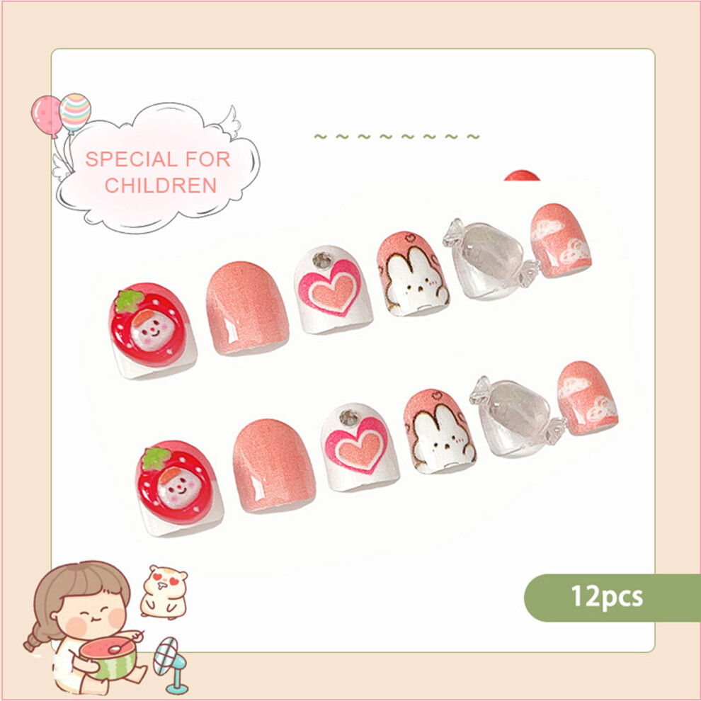 Reach-Tools (6) 12Pcs Cartoon False Nails Diy Manicure Kit