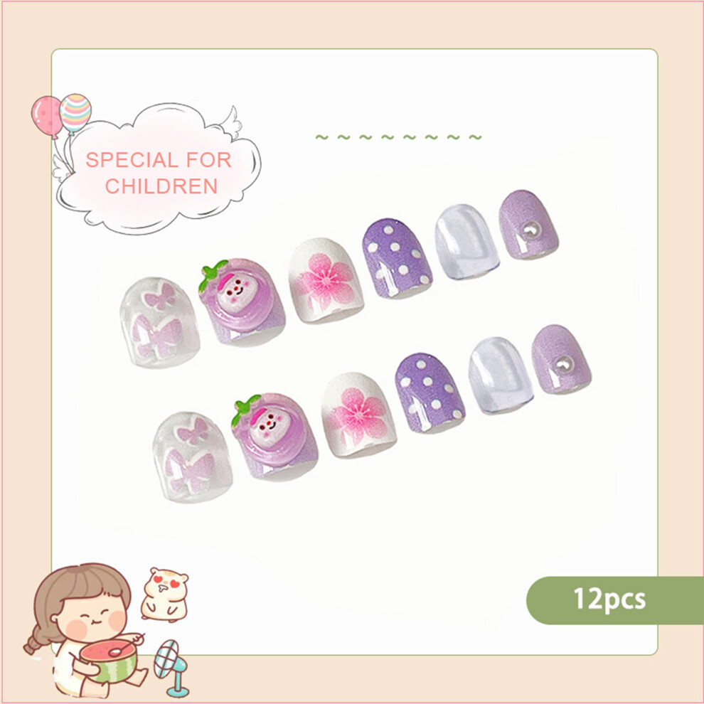 Reach-Tools (7) 12Pcs Cartoon False Nails Diy Manicure Kit