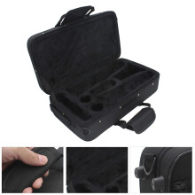Schwarze Klarinetten-Tasche aus Oxford-Stoff mit verstärkter Polsterung und abnehmbarem Tragegurt, 20 cm