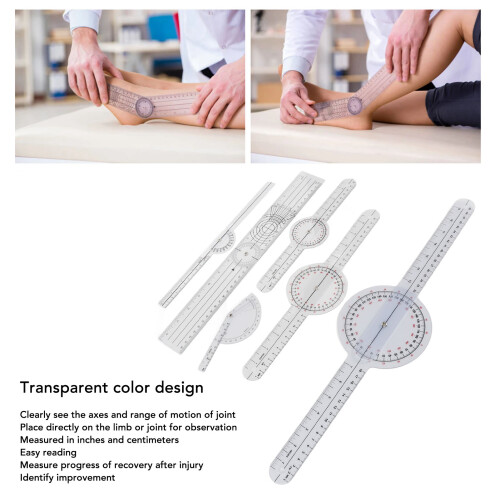 6Pcs Medical Spinal Goniometer Joint Angle Protractor Ruler Set 2