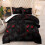 King Size Black Comforter Set 3 Piece Soft Microfiber Bedding with Pillowcases Modern Geometric Design 2