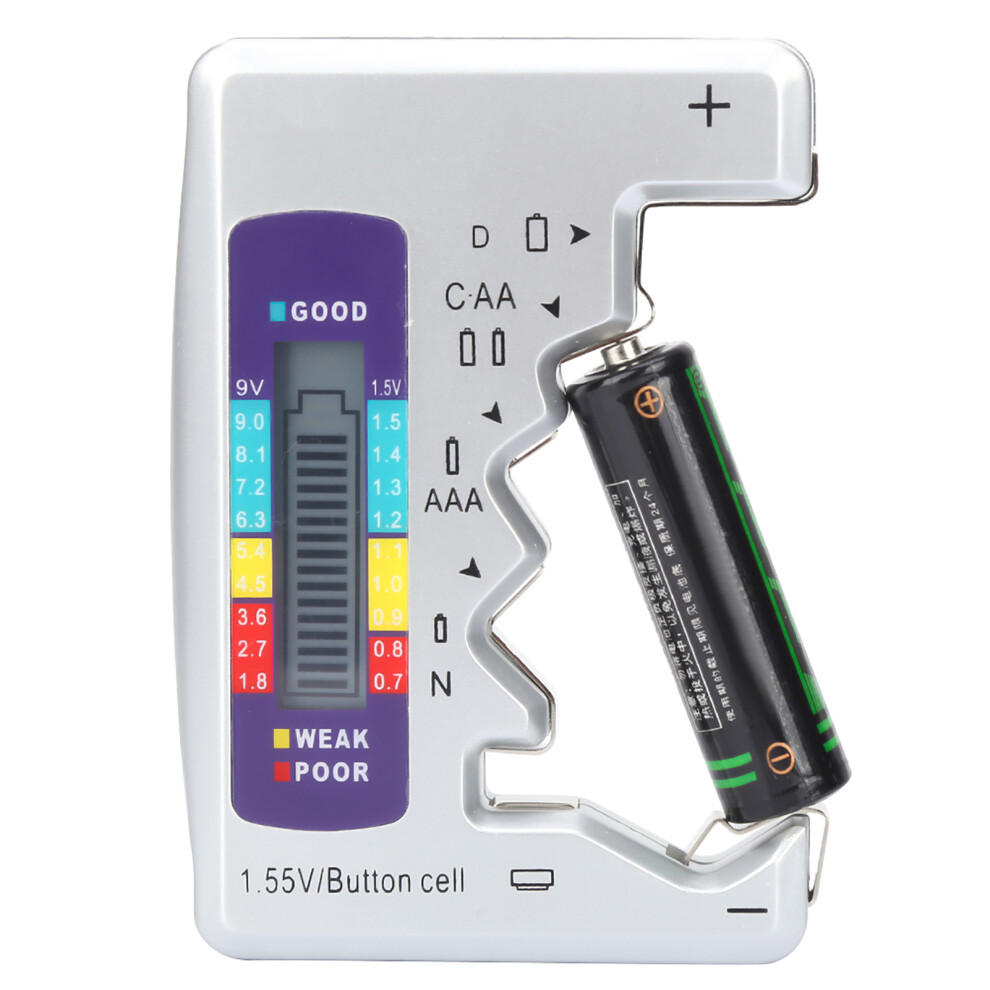Digital Battery Tester 90X60mm, Multi-Size Rechargeable & Aa/Aaa Battery Checker 7901389369463