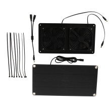 Kit Ventilatore Solare da 12V 10W con Ventole di Raffreddamento Doppie da 3W per Auto Serra