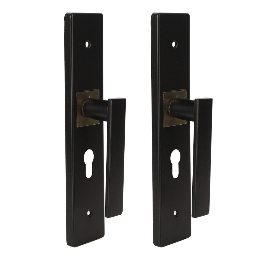 Bedroom Lock Set Aluminium Alloy Handle Silent Black Gold 6.3X12.6cm 8421389369991