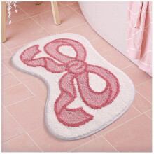 Pink Bow Bathroom Rug with Fluffy Comfort and NonSlip Backing, Flower Design Accent Mat 27.5x47.2