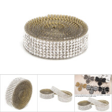 1m Silver Rhinestone Crystal Mesh Banding for Wedding Dress Shoes Embellishment
