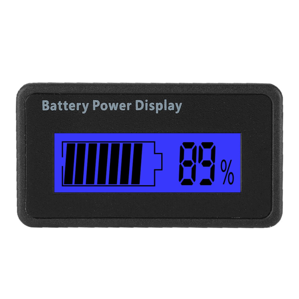 Blue Backlit Gy-6H 12-48V Battery Capacity Indicator Voltmeter, Waterproof, Compact 4021389371679