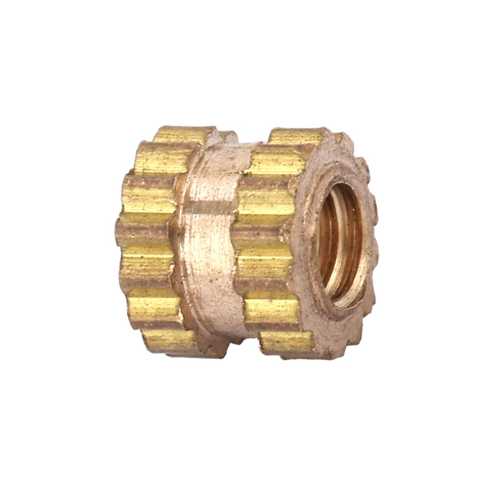 M2 Brass Knurled Round Molded Insert Nuts Embedded 100Pcs 4X3.5mm 8121389372716