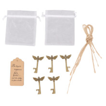 Vintage Engelsflügel-Flaschenöffner mit Kartenanhänger, eleganter DIY-Hochzeitsfavorit