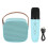 Mini macchina karaoke con microfono wireless, 8x7x6cm, blu 3