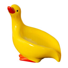 Duck Shape Soap Dish with Self Draining Design, Bright Yellow Bathroom Soap Holder 19.5x10x14cm