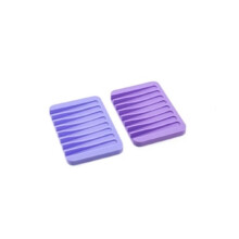 Silicone Soap Holder Size A Purple Nonslip Soap Dish for Bathroom Bright Color 2 Pack