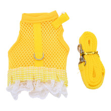 Niedliches Mesh-Kaninchen-Halsband mit Leine, verstellbar, Hundegeschirr für kleine Tiere L