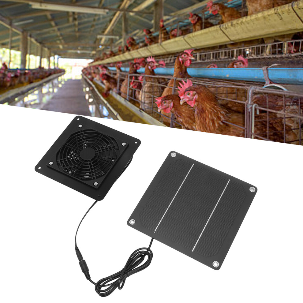 10W Solar Powered Fan Kit For Pet House & Greenhouse High Speed 150Cm Cable 3141389379312