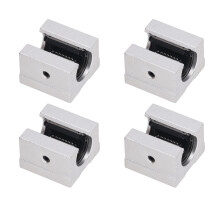 Unité de glissière à roulement linéaire SBR12UU en aluminium, type ouvert, lot de 4, pour usage industriel