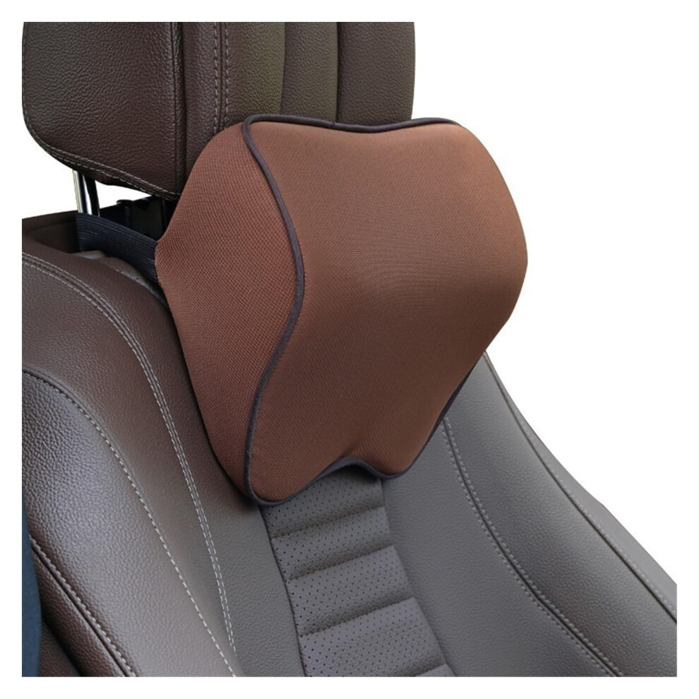 Car Headrest Pillow With Memory Foam Support For Ergonomic Neck Protection Brown 9771547417033