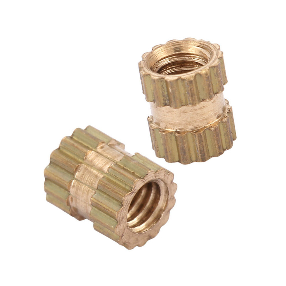 M2.5 Brass Round Knurled Molded Insert Nuts 100Pcs 7901389381168