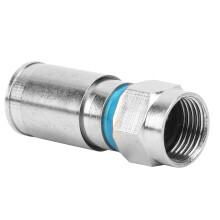 10 Pcs RG6 Squeezed Type F Connectors, Shielded, Compact Design