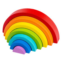 Puzzle di blocchi impilabili in legno Grande arco colorato Giocattolo educativo Taglia libera