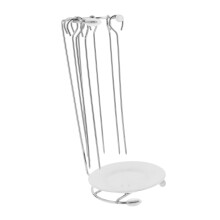 Stainless Steel Kebab Skewer Rack BBQ Holder for Even Grilling and Outdoor Cooking
