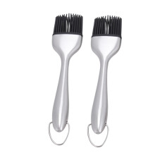 2 Pack Silicone Basting Brush with Stainless Steel Handle, Heat Resistant BBQ Oil Brush for Grilling and Baking