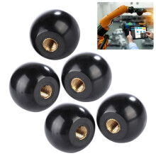 Machine Tool Replacement Lever Knob 5Pcs Bakelite Round Ball M8x32 in Black