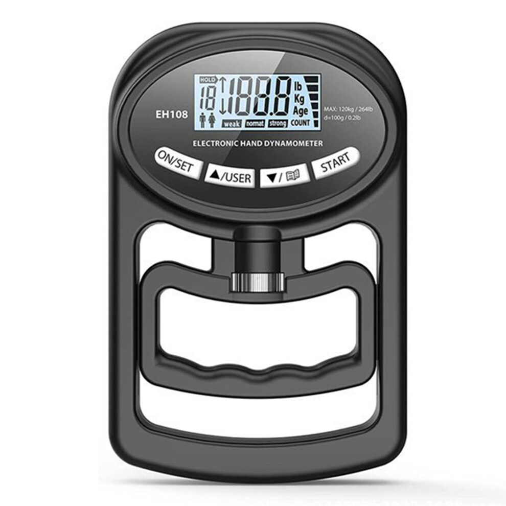 Roc-Electron Black (Eh108 Grip Strengthener) Digital Hand Dynamometer 120Kg Grip Strength Tester