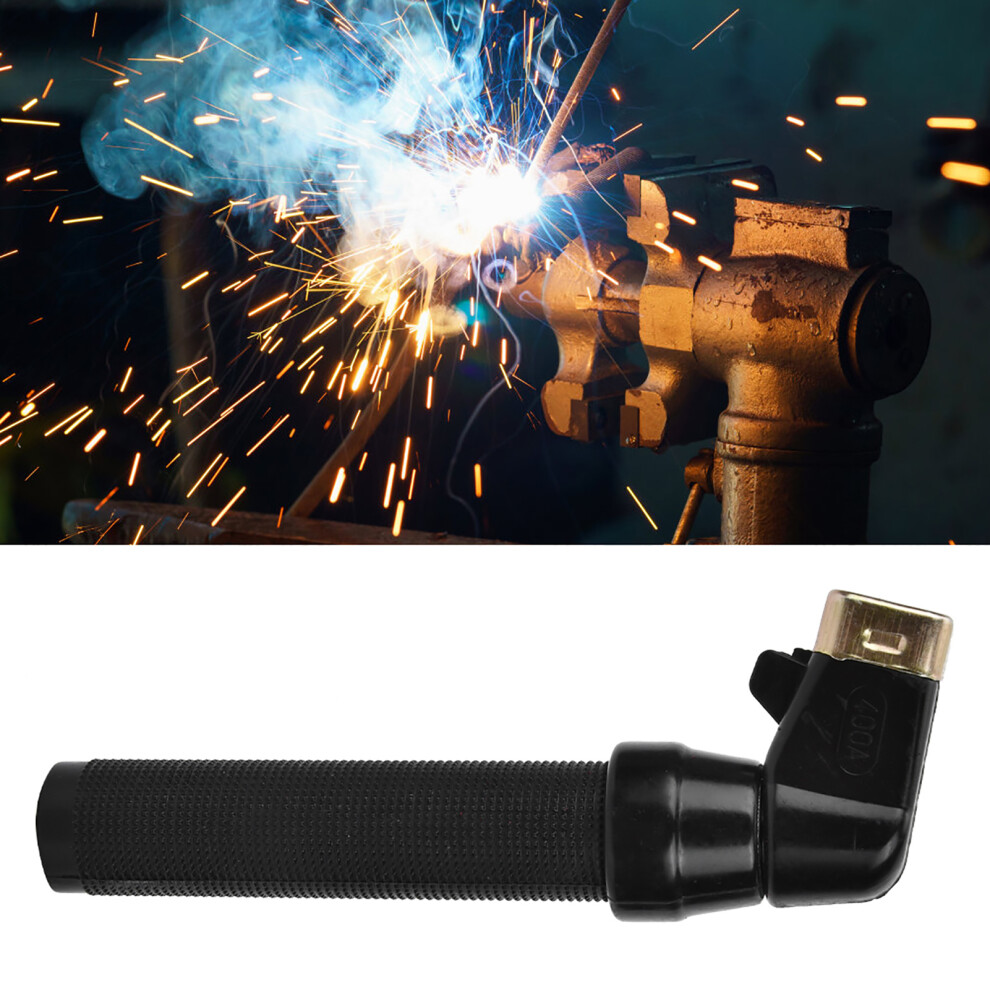 Black Welding Electrode Holder 400Amp Arc Rod Clamp For Welding Tasks 9311389382979