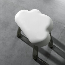 Children Cloud Shape Transparent Plastic Stool White, Delicate & Lightweight