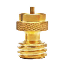 Brass 1LB Propane Tank Adapter, Quick ScrewOn Connector for Camping Stove and Outdoor Cooking